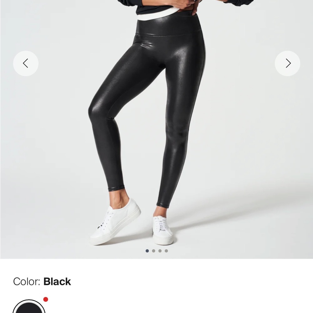 SPANX Faux Leather Black Leggings